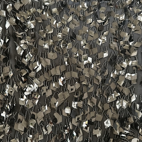 90’s DKNY flapper-style beaded and sequined fringe silk minidress - Size 2 - Picture 3 of 4